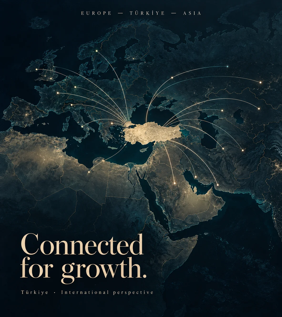 Illustration of Türkiye connecting Europe and Asia